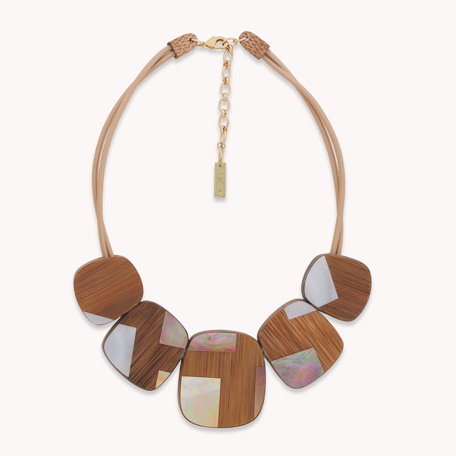 Collier Kamakura plastron 5 éléments bambou nacre Nature Bijoux 15--43992