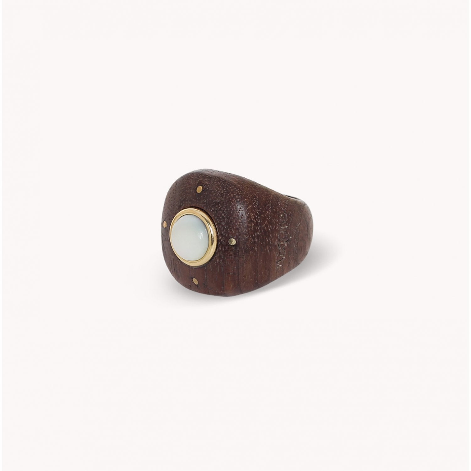 Bague Nature Bijoux Oman bois cabochon nacre 19--27056