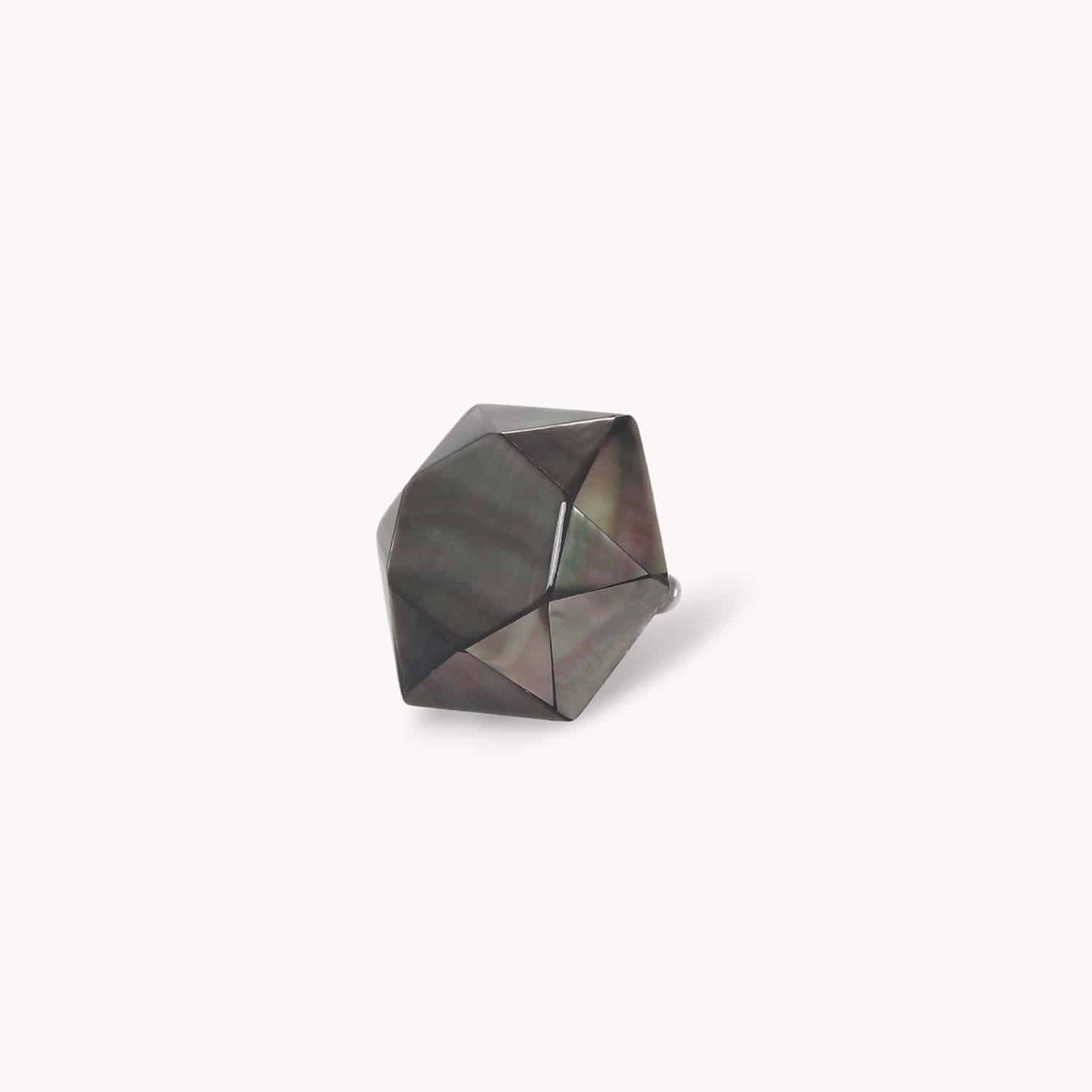 Bague Nature Bijoux Vendome nacre noire facetée 19--27025