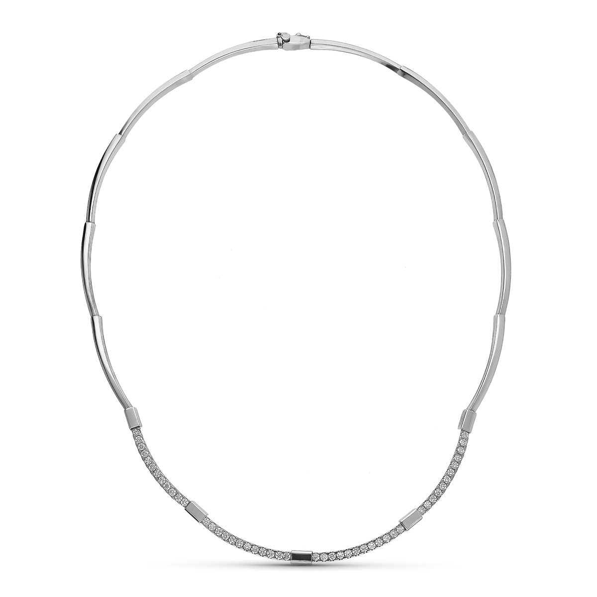 Collier en Or Blanc 18K avec Zircone