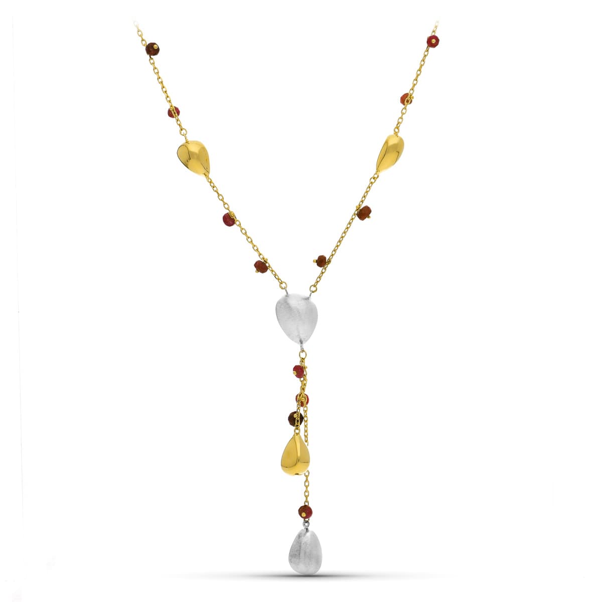 Colar em ouro bicolor 18K com pedras coloridas