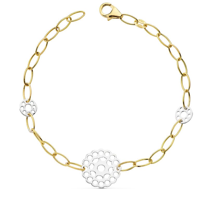 Two-tone Bracelet Patterns 18K 19CM 400 Gr