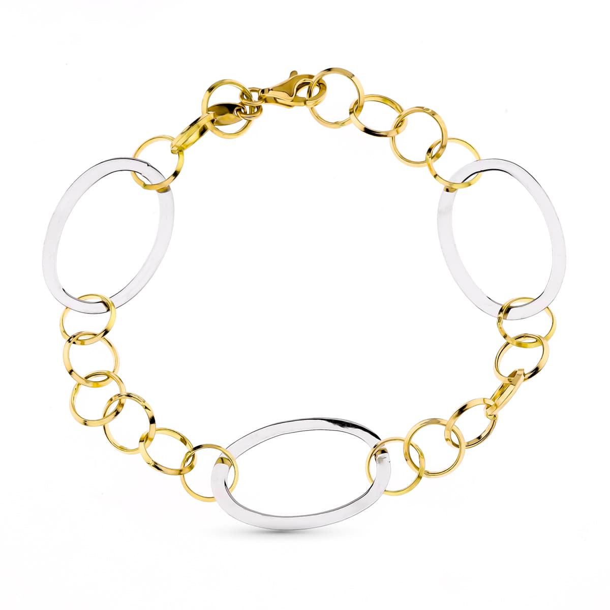 Pulsera Oro Bicolor 18K 18,5 Cm