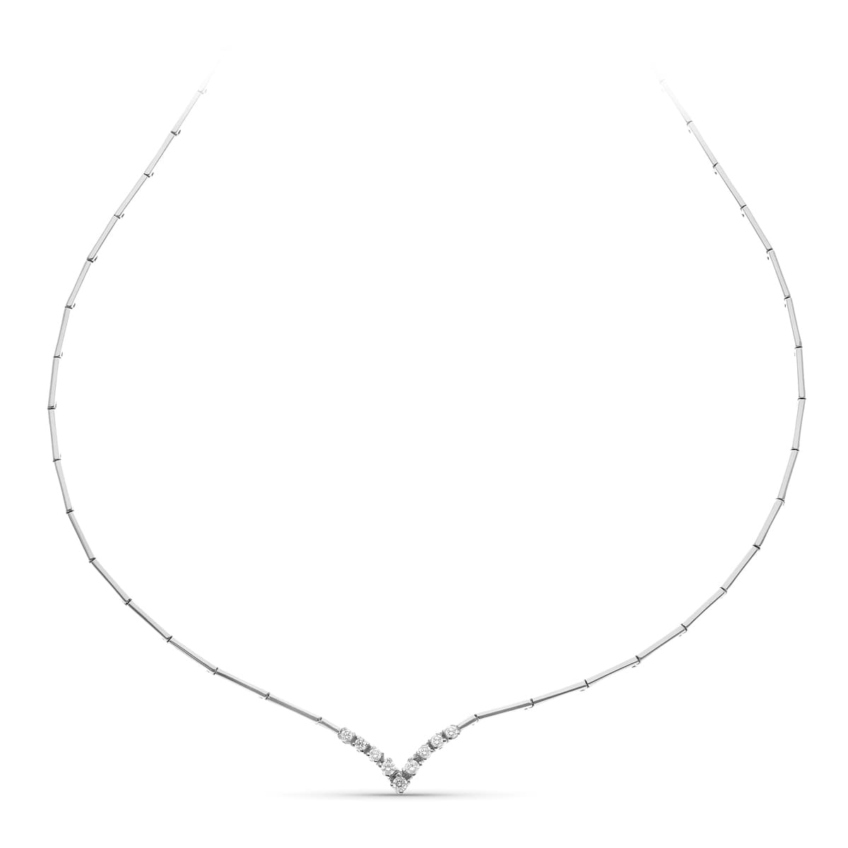 Colar de zircão em ouro branco 18K