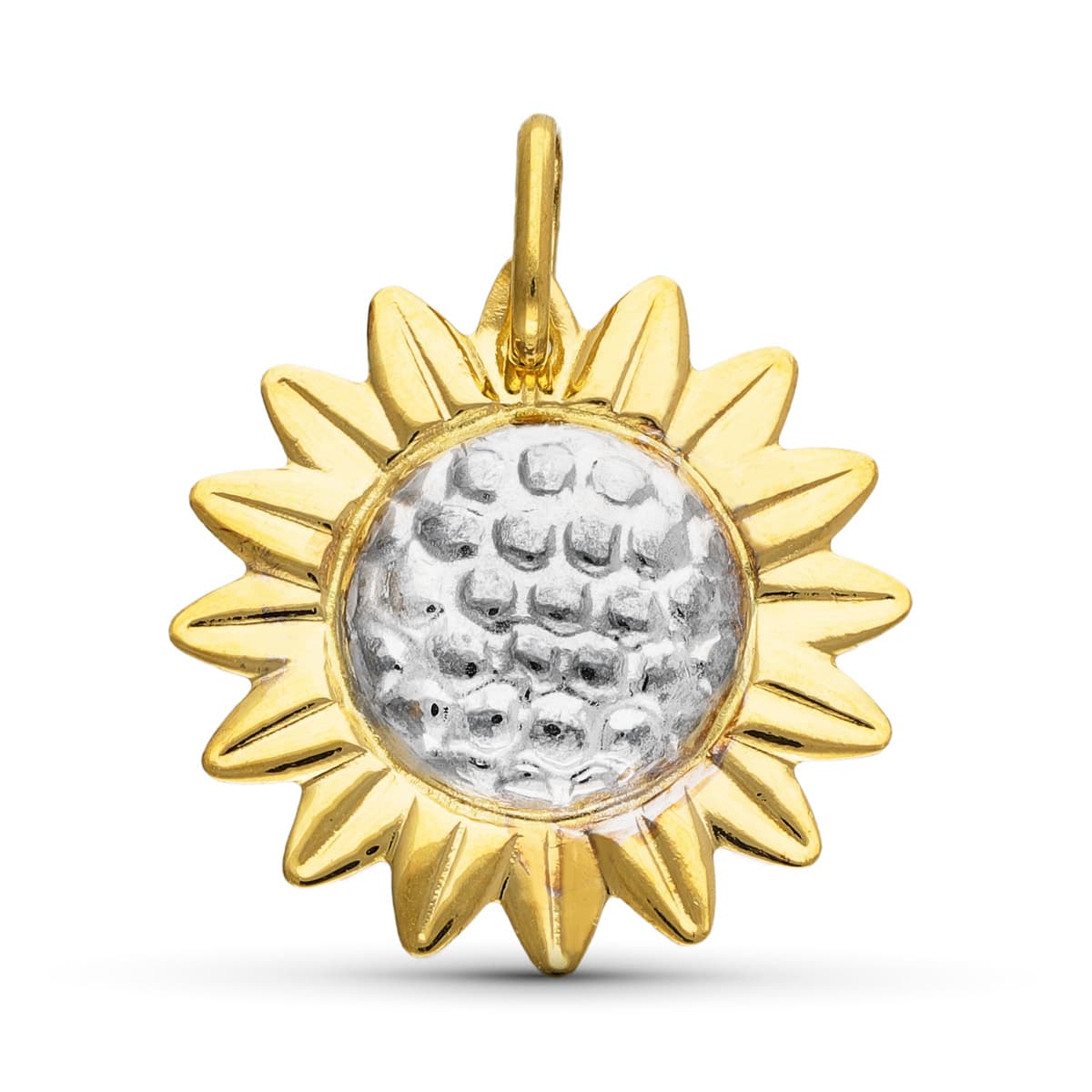 18K Tvåfärgad Guld Solroshänge 18 mm