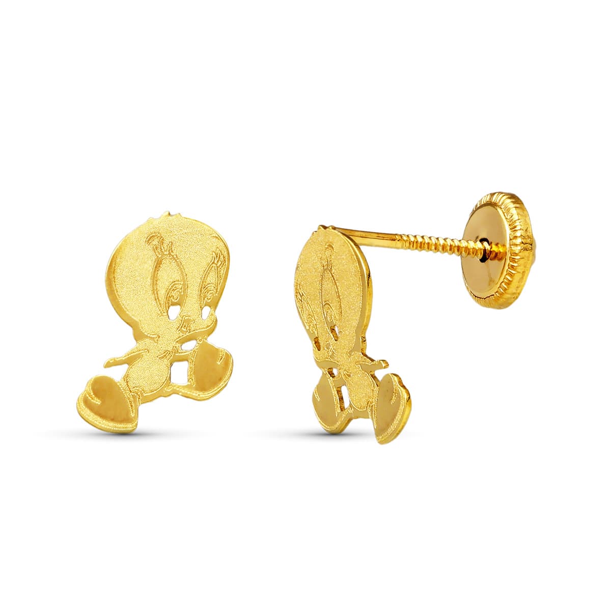18 K sárga arany Titi lézeres fülbevaló. 9X6 mm-es csavaros kapocs