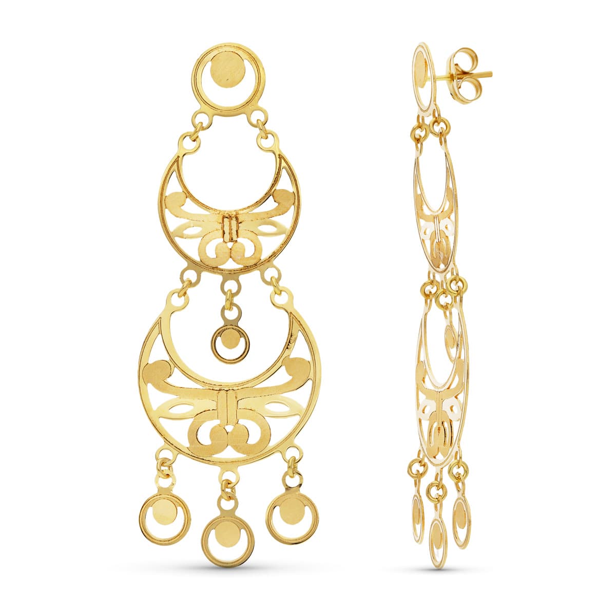 18K Gold Earrings with Butterfly Stud Clasp