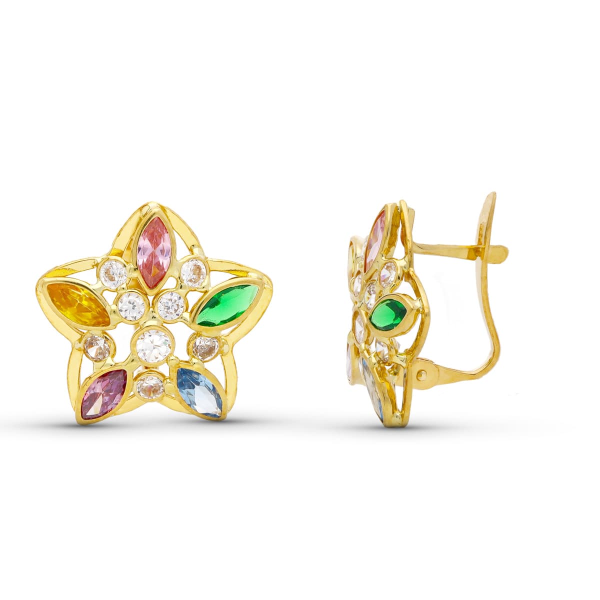 18K guld zirkon ring 11MM catalansk lås