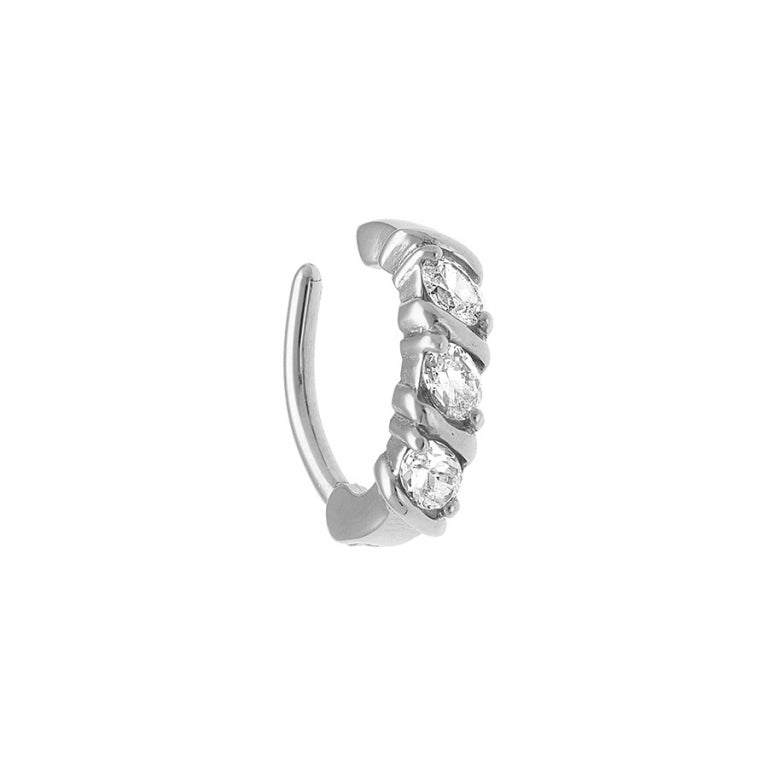 Piercing do pępka – srebrna stal | Widok Azulina 2