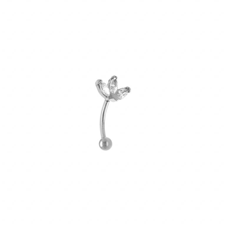 Hvit zirkoniumoksid piercing – Sølvstål | Azulin