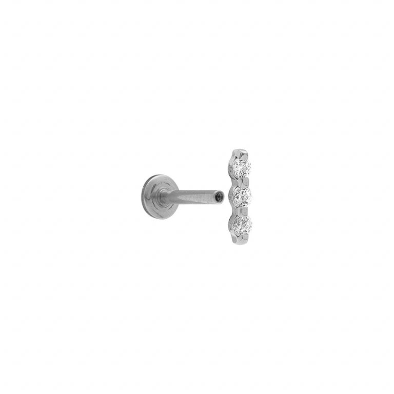 Piercing din oxid de zirconiu alb – Silver Steel | Vedere Azulin 2