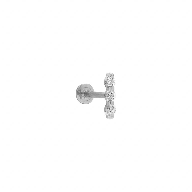 Piercing din oxid de zirconiu alb – Silver Steel | Azulin