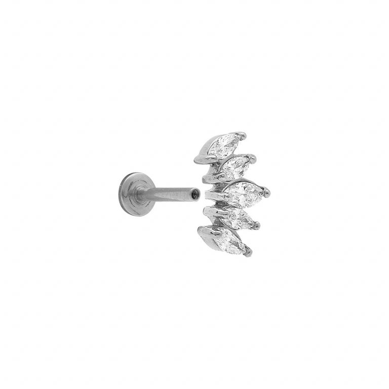 Piercing din oxid de zirconiu alb – Silver Steel | Vedere Azulin 2
