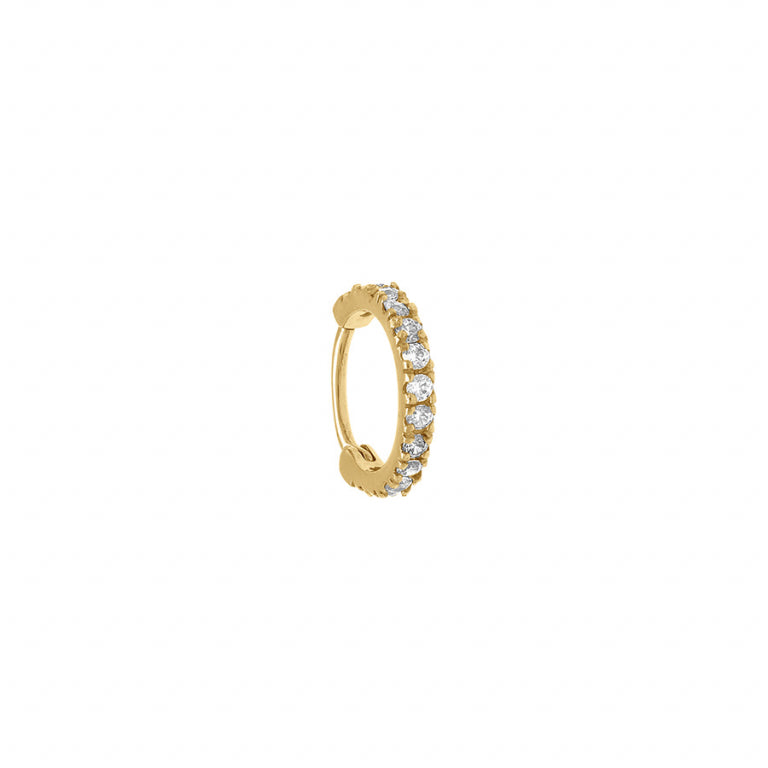 Piercing anneau en acier avec oxydes de zirconium blancs