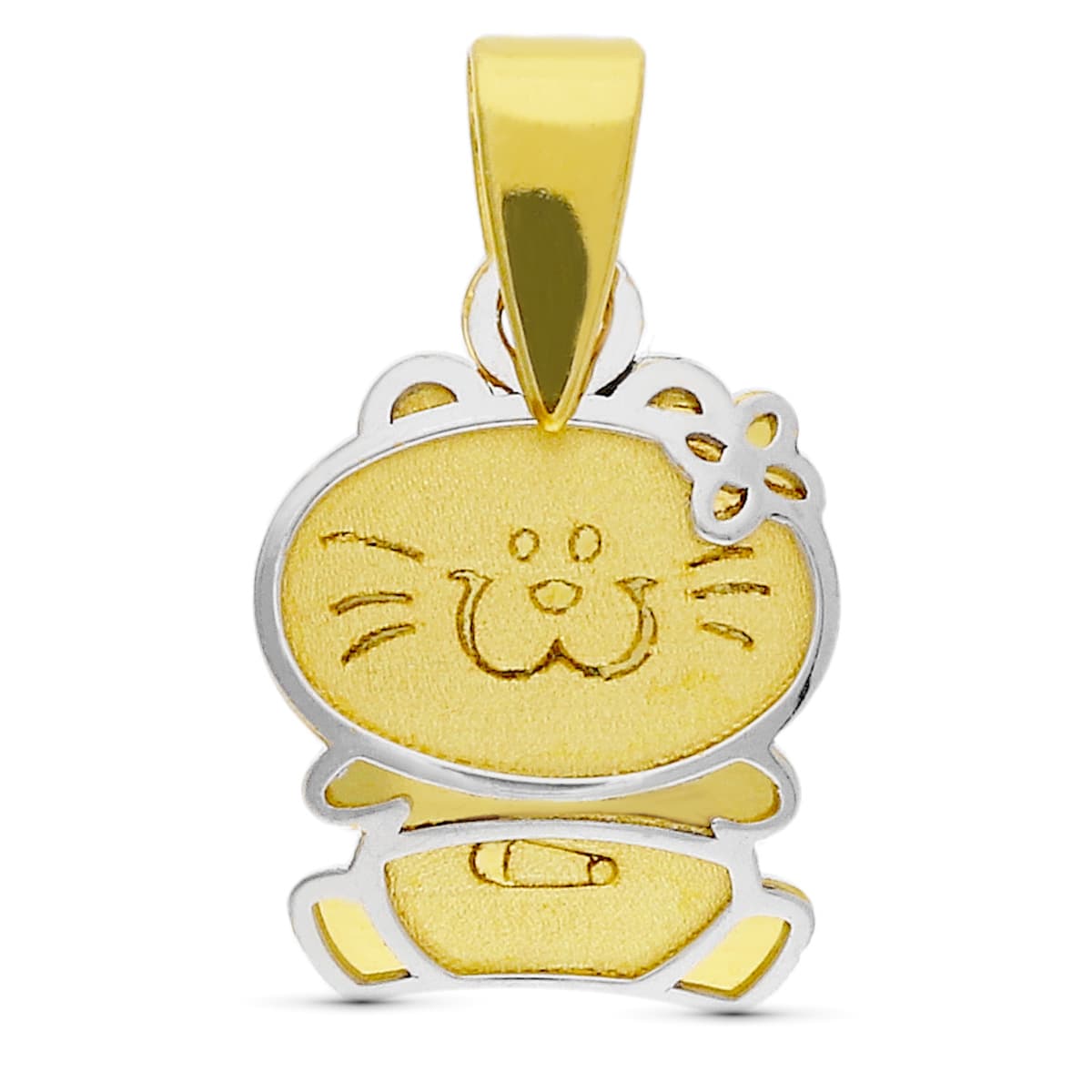 Chaton-hanger in 18K tweekleurig goud 10X8 mm