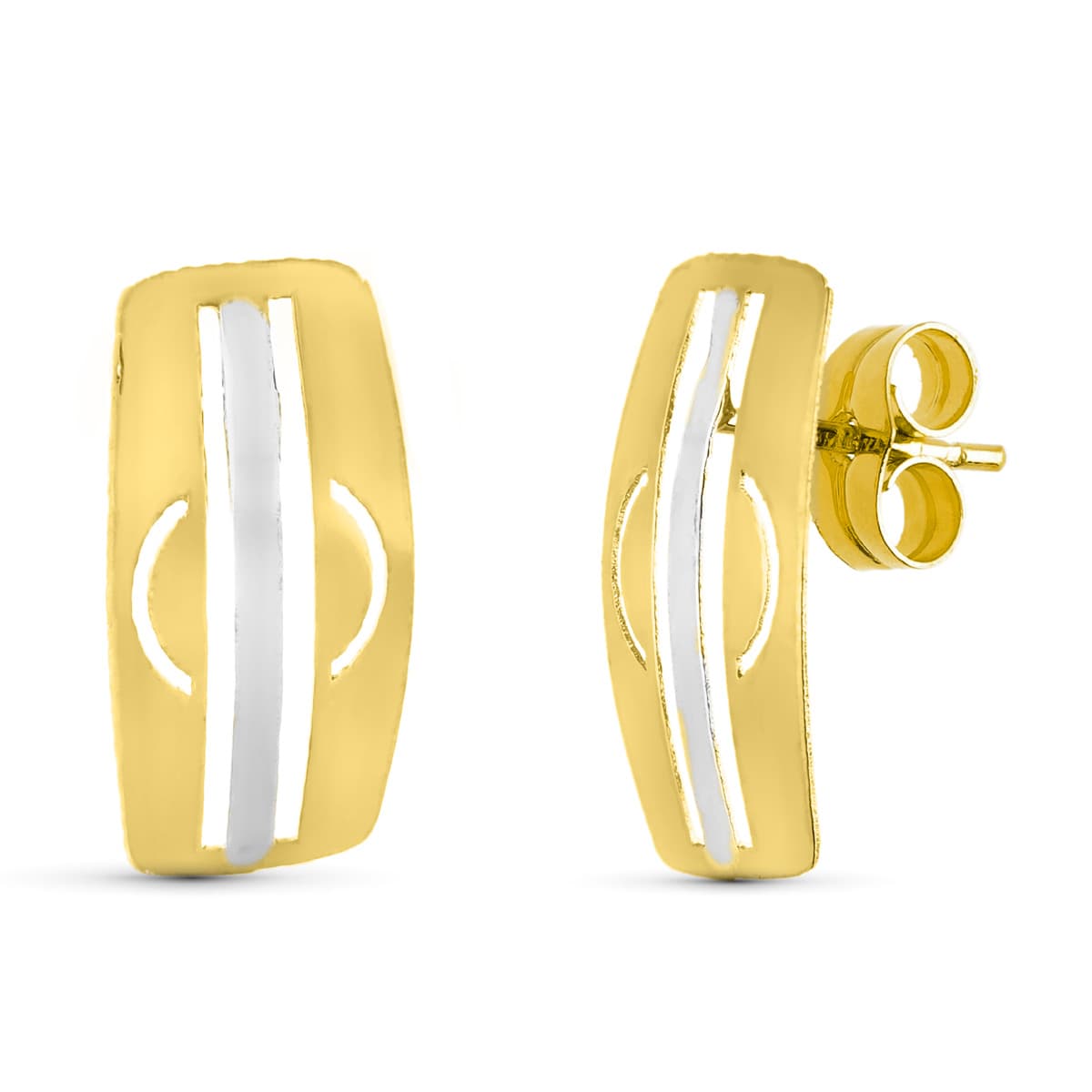 18K Two-Tone Gold Earrings