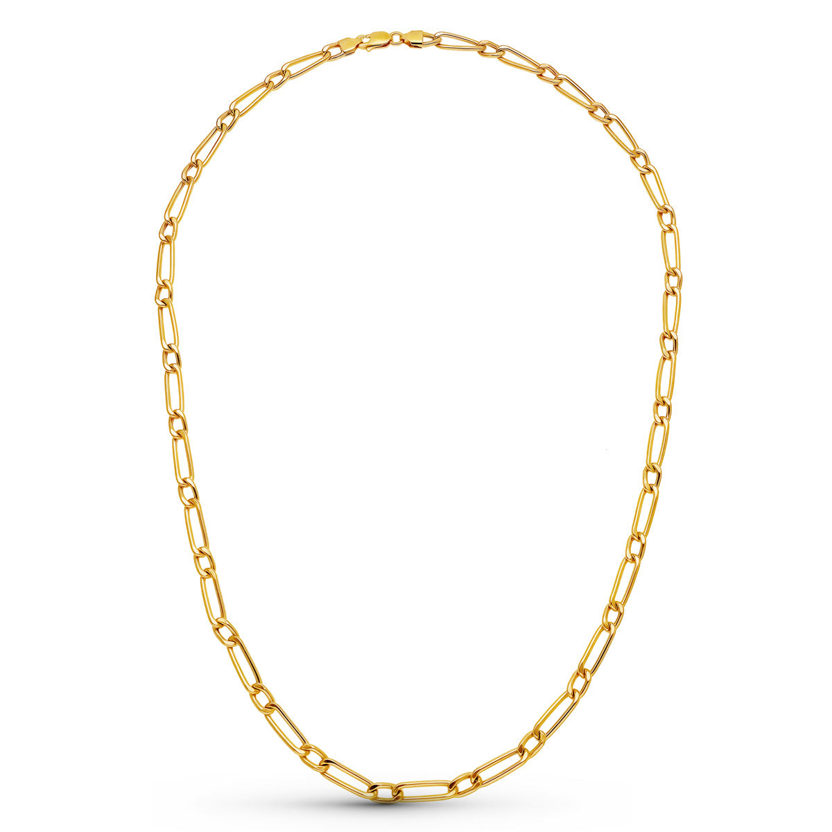 18K Gul Guld Figaro Kæde 50 Cm 45 mm