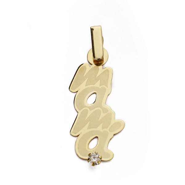 Pendentif Or Jaune 9K Silhouette de Mère 1C Griffe Laser