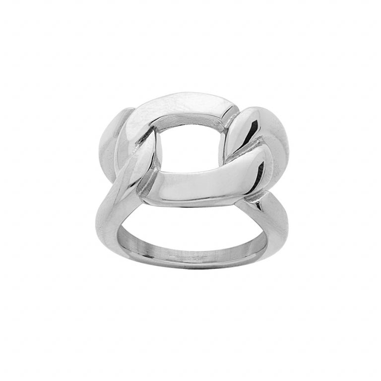 Moderne en elegante ring van gepolijst staal