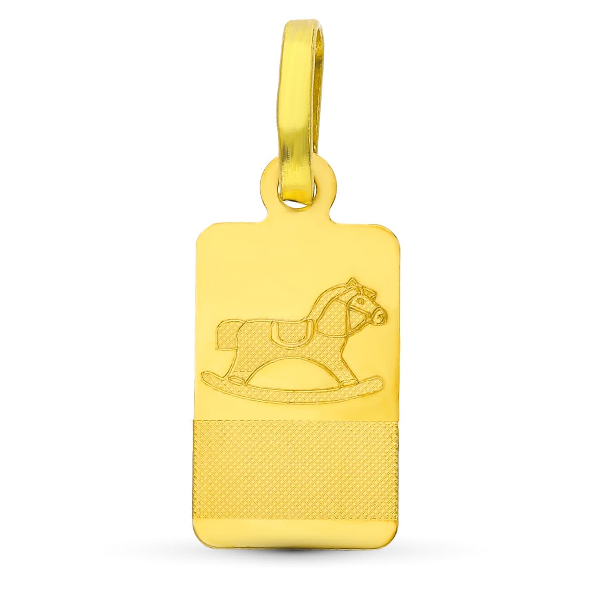 Plaque Or Jaune 18K Bébé Cheval 16X8 mm