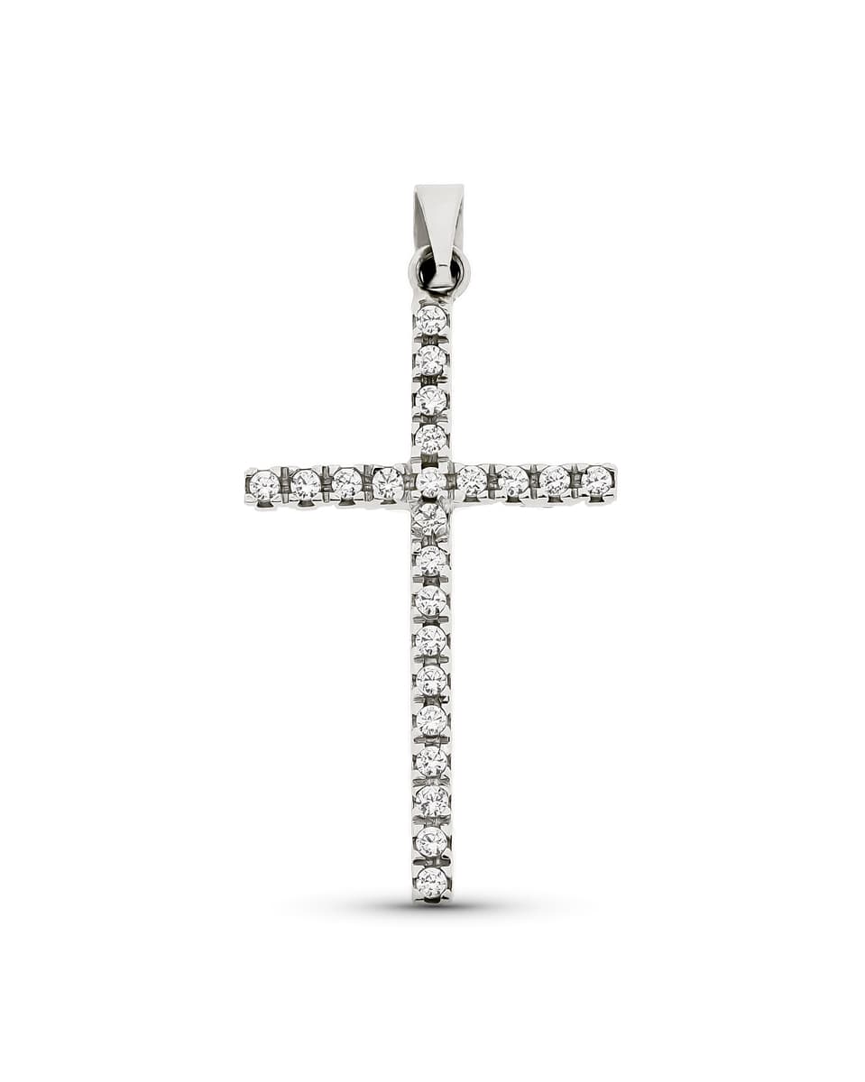 18K Guld Guld Cross Hollow 27 X 15 mm