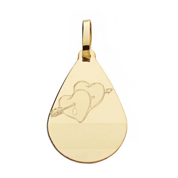 18K Pendentif en Or Jaune Coeur