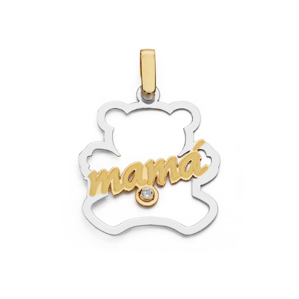 18K Pendentif Zircon en Or 25X21MM