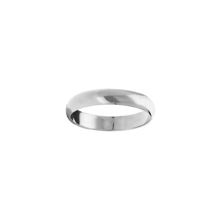 4 mm halv armring vielsesring i poleret stål