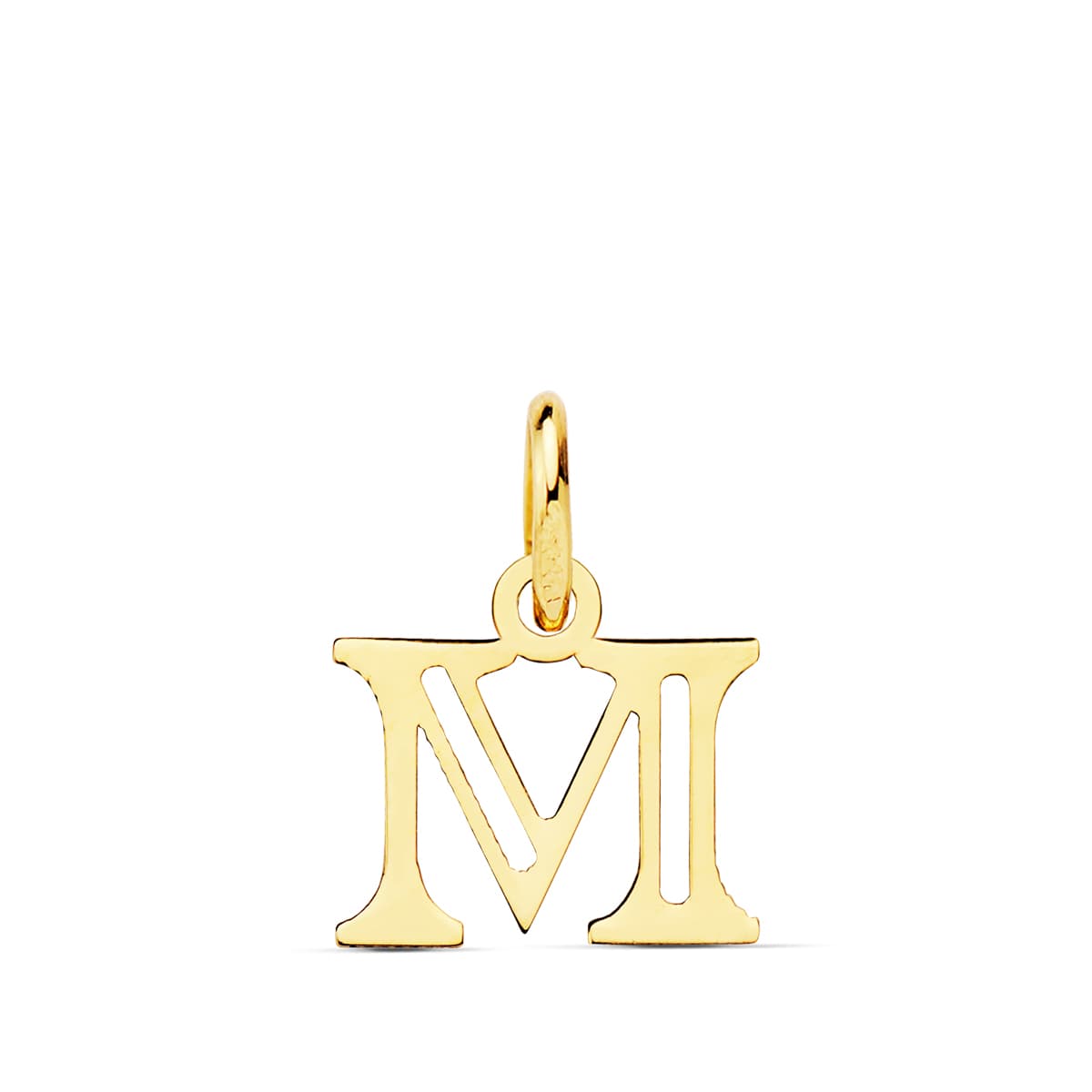 18K Gulguld Vedhæng Initial "m" 12X10 mm