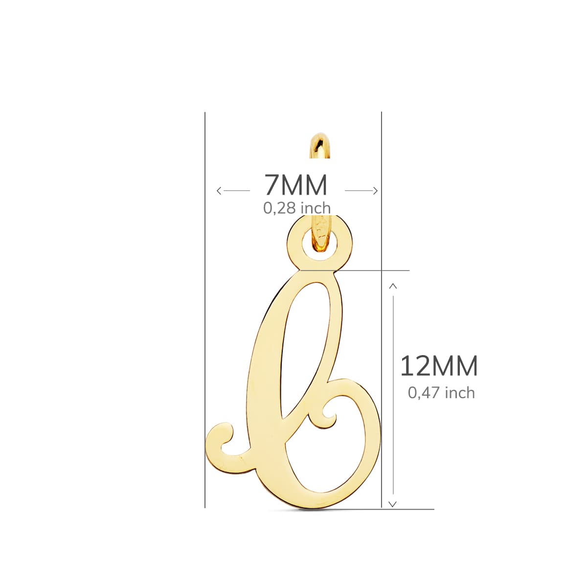 Pendentif Or Jaune 18K Initial "c" 15X9 mm