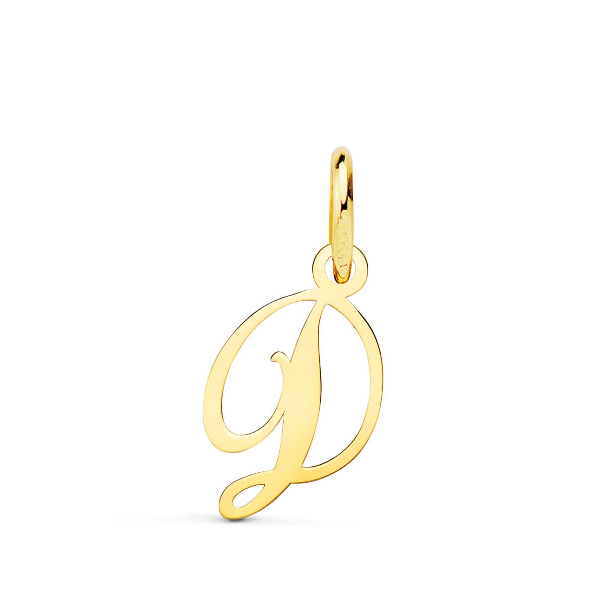 18K Yellow Gold Pendant Initial "d" 12X9 mm