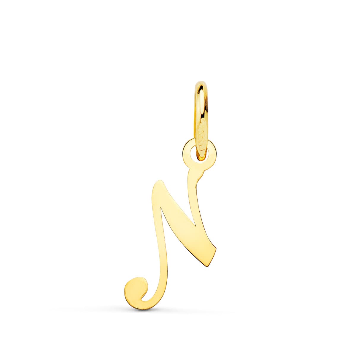 18 Ayar Sarı Altın Harf Kolye "n" 15 X 8 mm