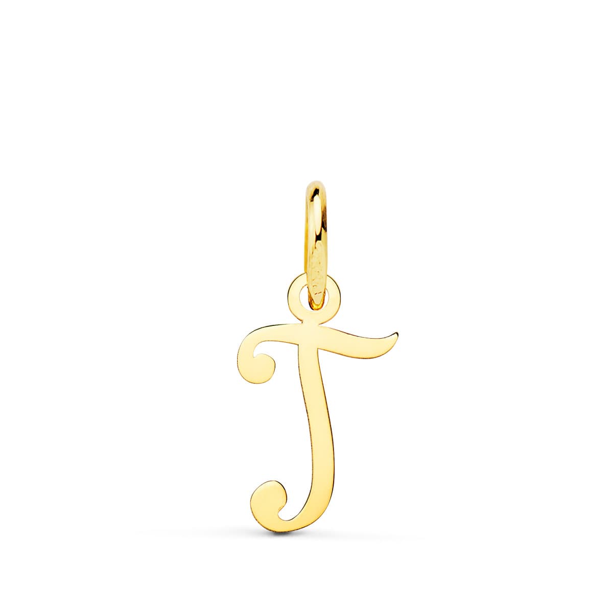 18K geelgouden hanger met initiële "t" 14X9 mm