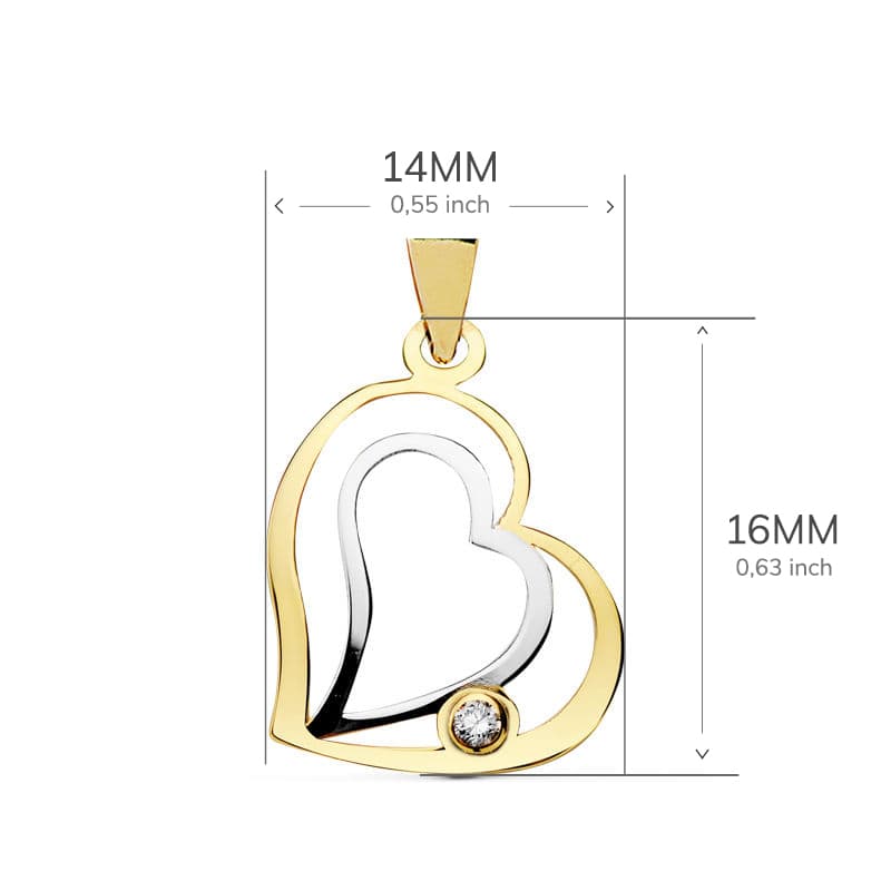 Hjärthänge 18K guld 16X17 mm