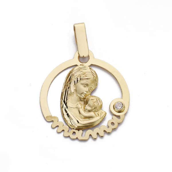 18K guld Mom vedhæng 20X18MM