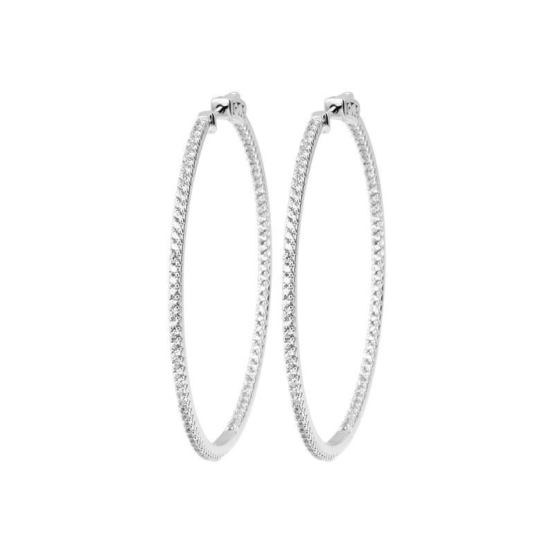 Pendientes Aro Fino Pavé – Plata | Azuline