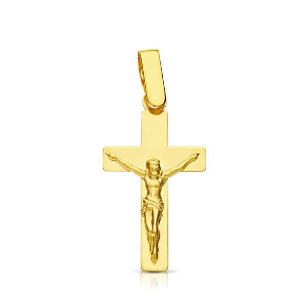 18K geelgouden kruis met Christus 22X13 mm