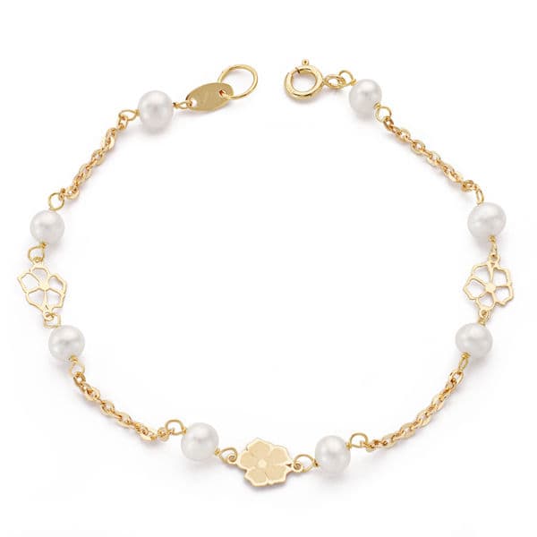 18K Bracelet Perle en Or 4-4.5 mm
