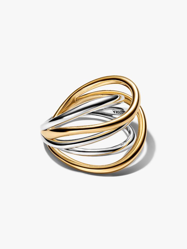 Bague Pandora - Anneaux Entrelacés Bimatière | 164673C00