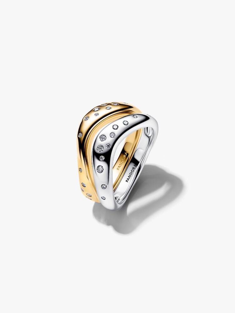 Ring Pandora - Stabelbare Bimateriale Organisk Form Ringe | 164674C01