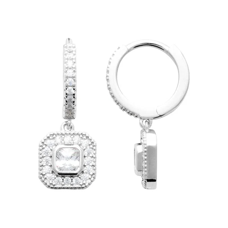 Charm - Pavé - Ezüst - Karika fülbevaló nézet 2