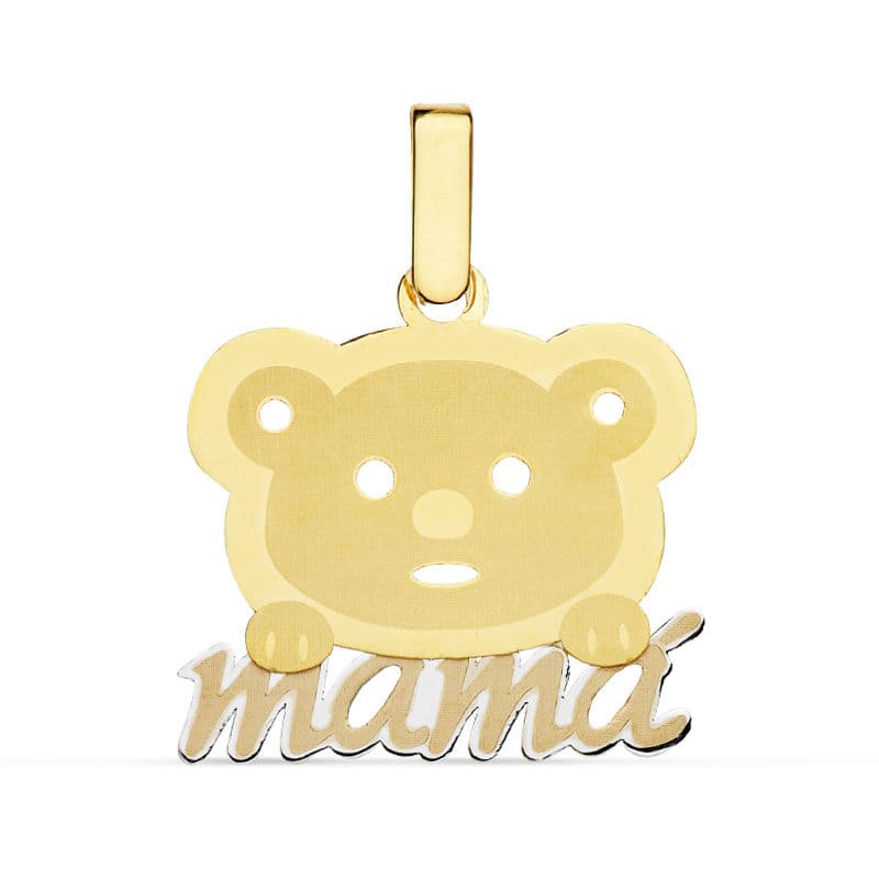 18K Gold Mom Pendant 21X21MM