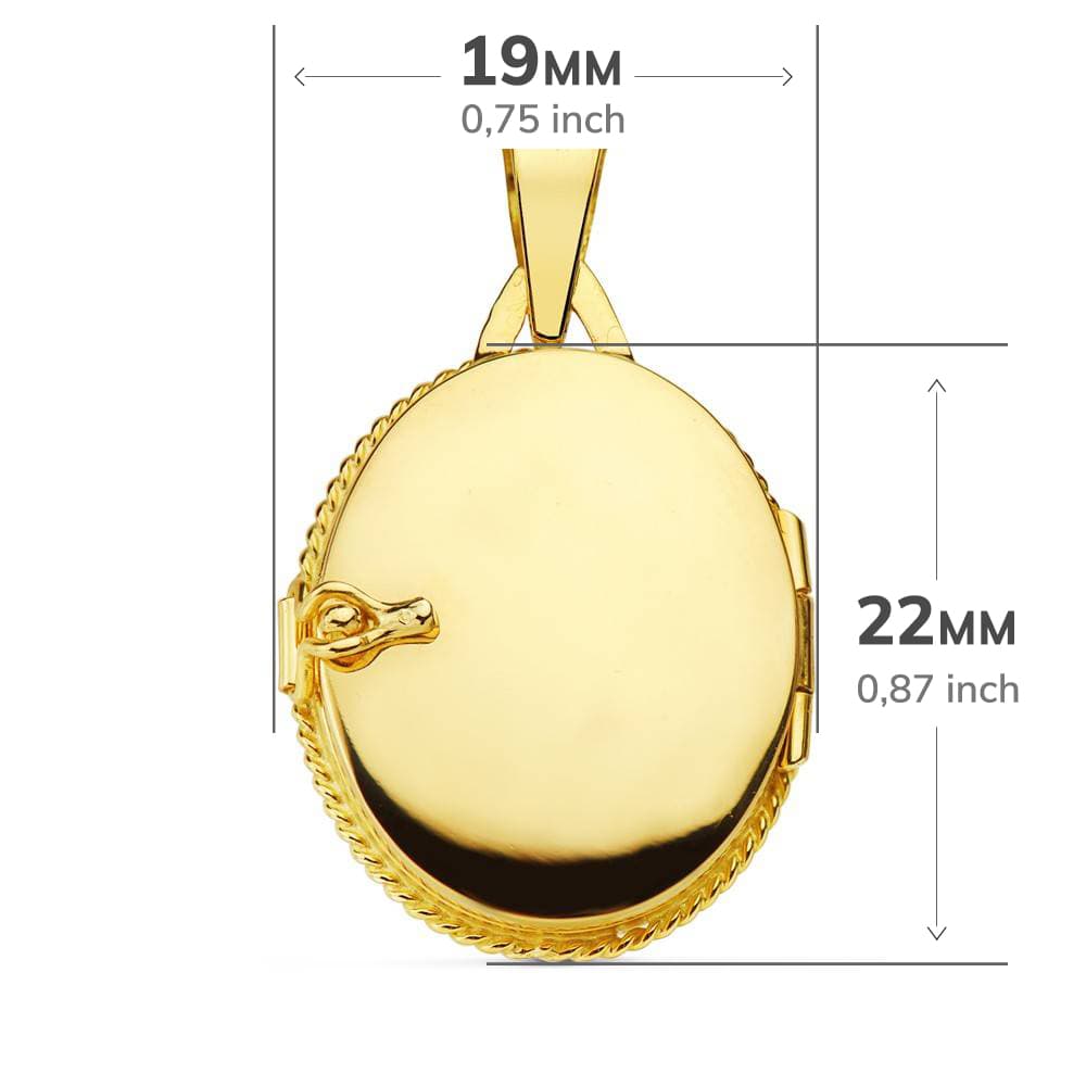 18K gul guld blomster og zirkon fotoholder vedhæng 22 X 19 mm