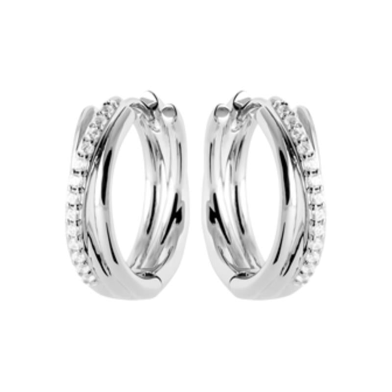 Pendientes Aros Doble Estriado – Plata | Azuline