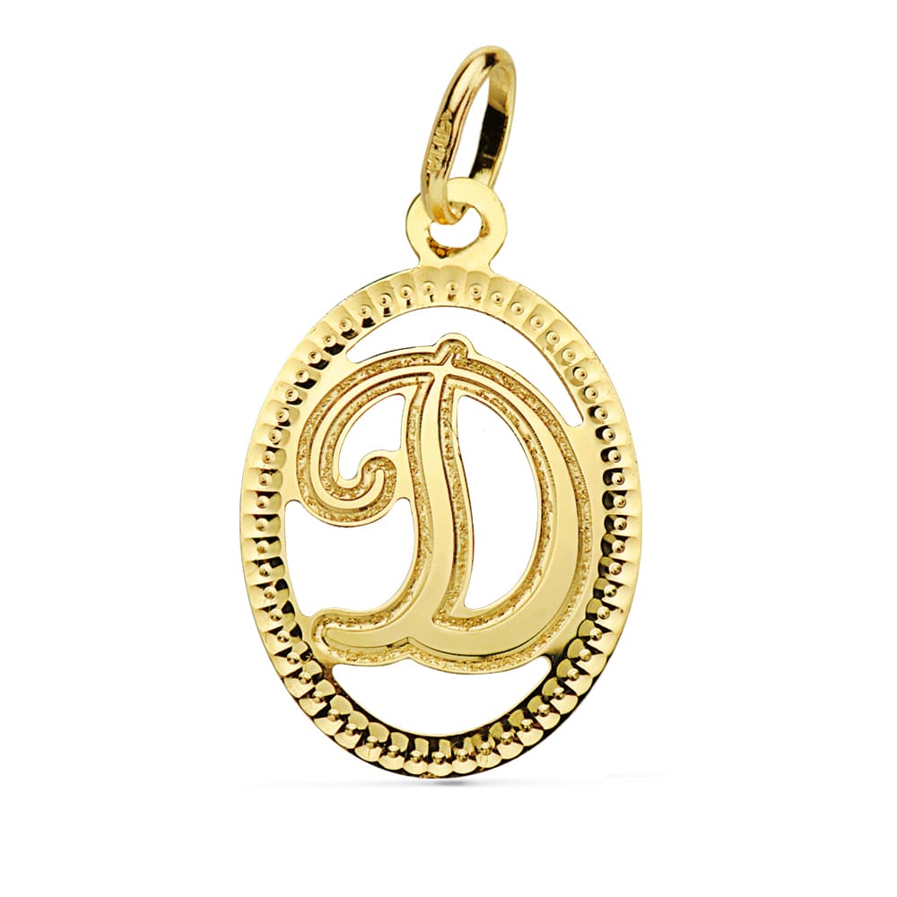 Initial Pendant 18K Initial D 21X14 mm