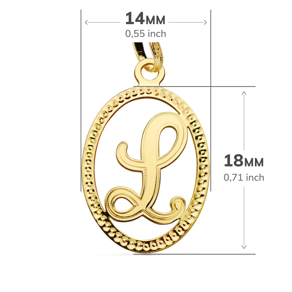 Initial vedhæng 18K Initial L 21X14 mm