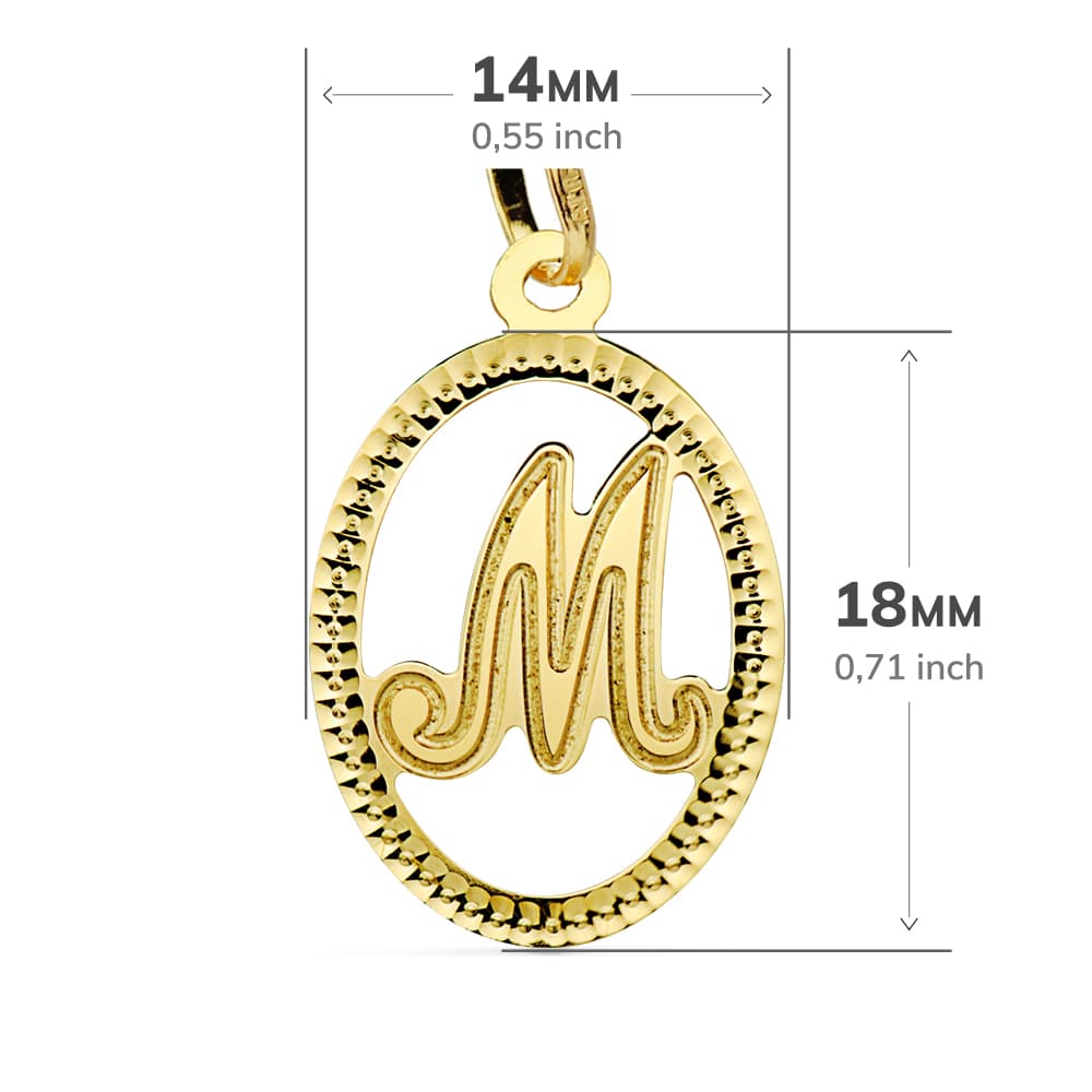 Initial Pendel 18K Initial M 21X14 mm