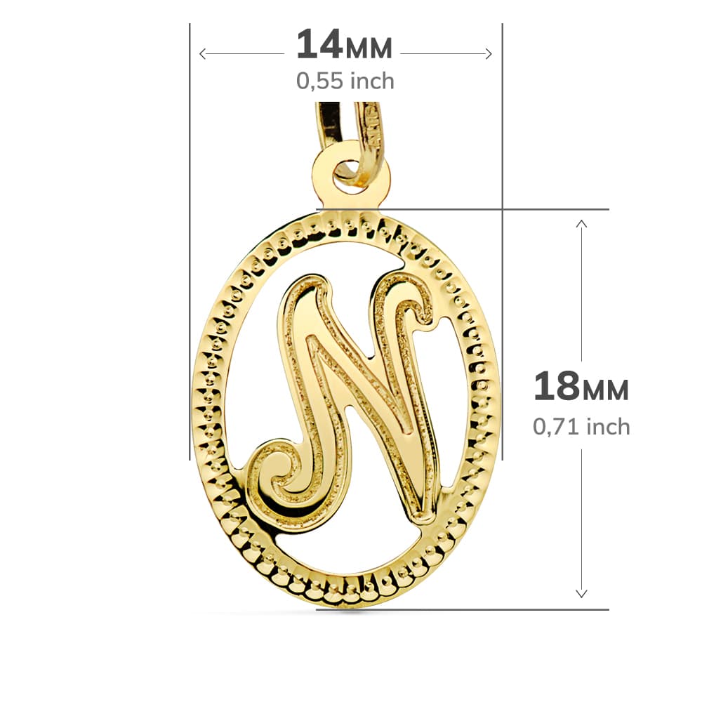 Initial Pendel 18K Initial N 21X14 mm