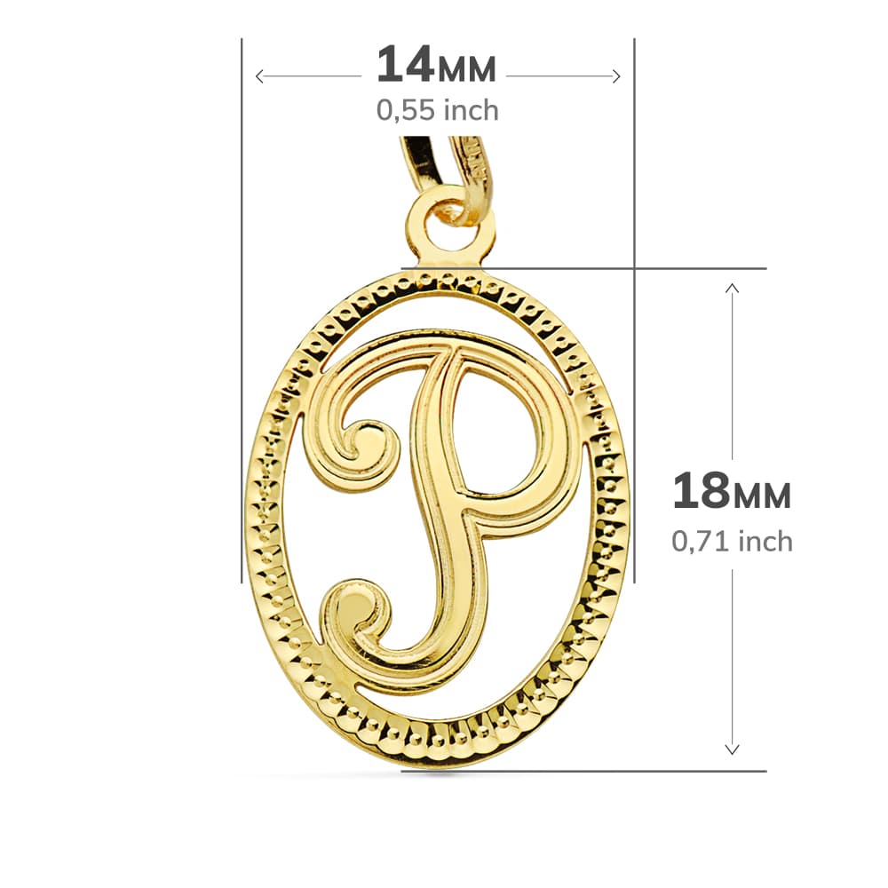 Pendentif Initial 18K Initial P 21X14 mm