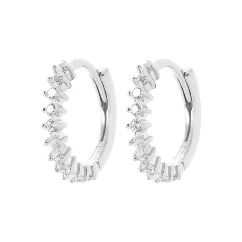 Pendientes Aros Piedra Redonda – Plata | Azuline